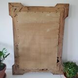 Miroir ancien à crêtes en bois doré 72x96cm