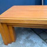 Vintage coffee table in solid elm from the 1970s.