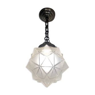 Pendant lamp globe star Art deco