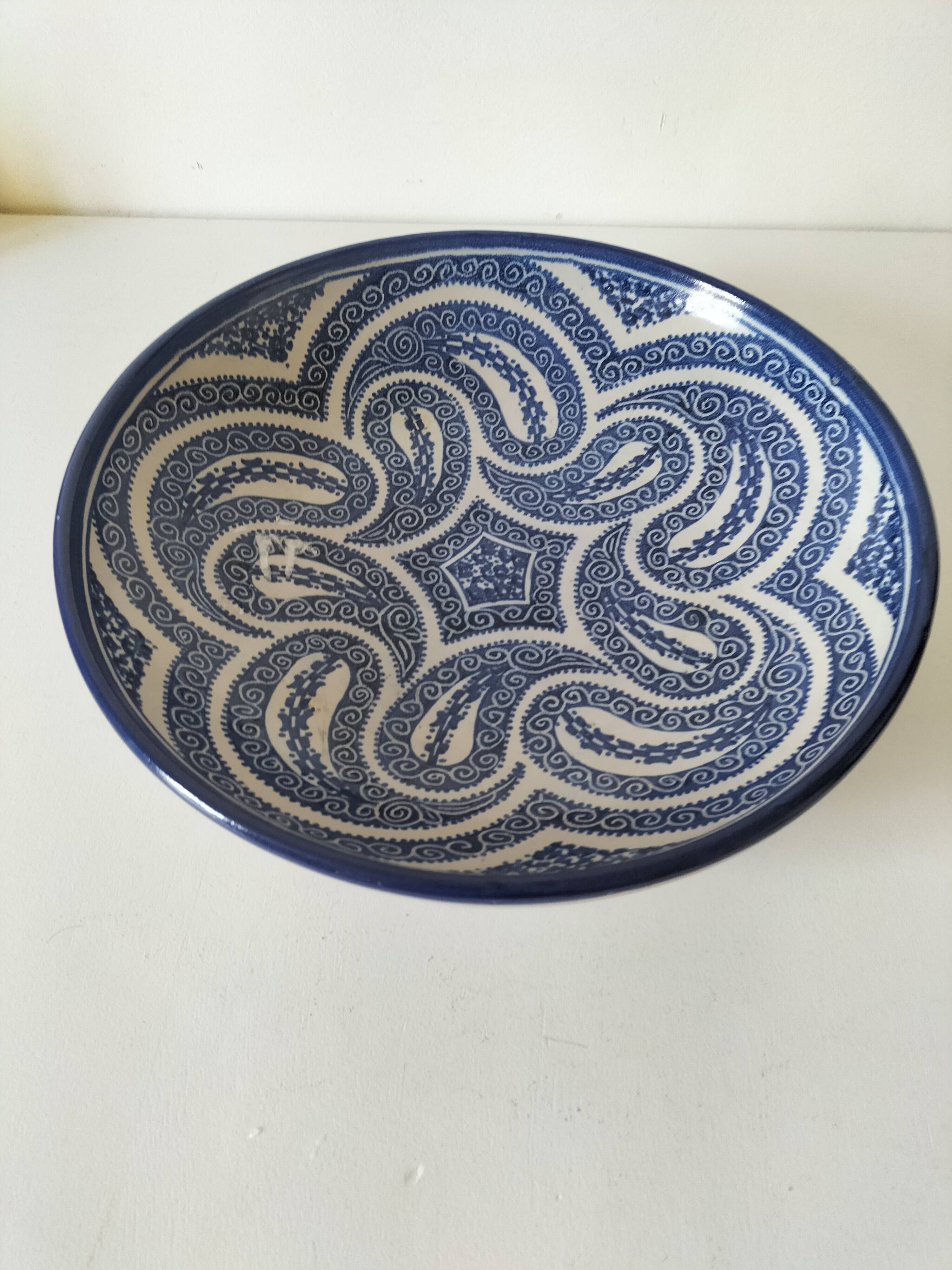 Large signed Moroccan bowl – Fez, in the style of the Serghini workshop