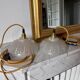Pair of moulded glass light fixtures