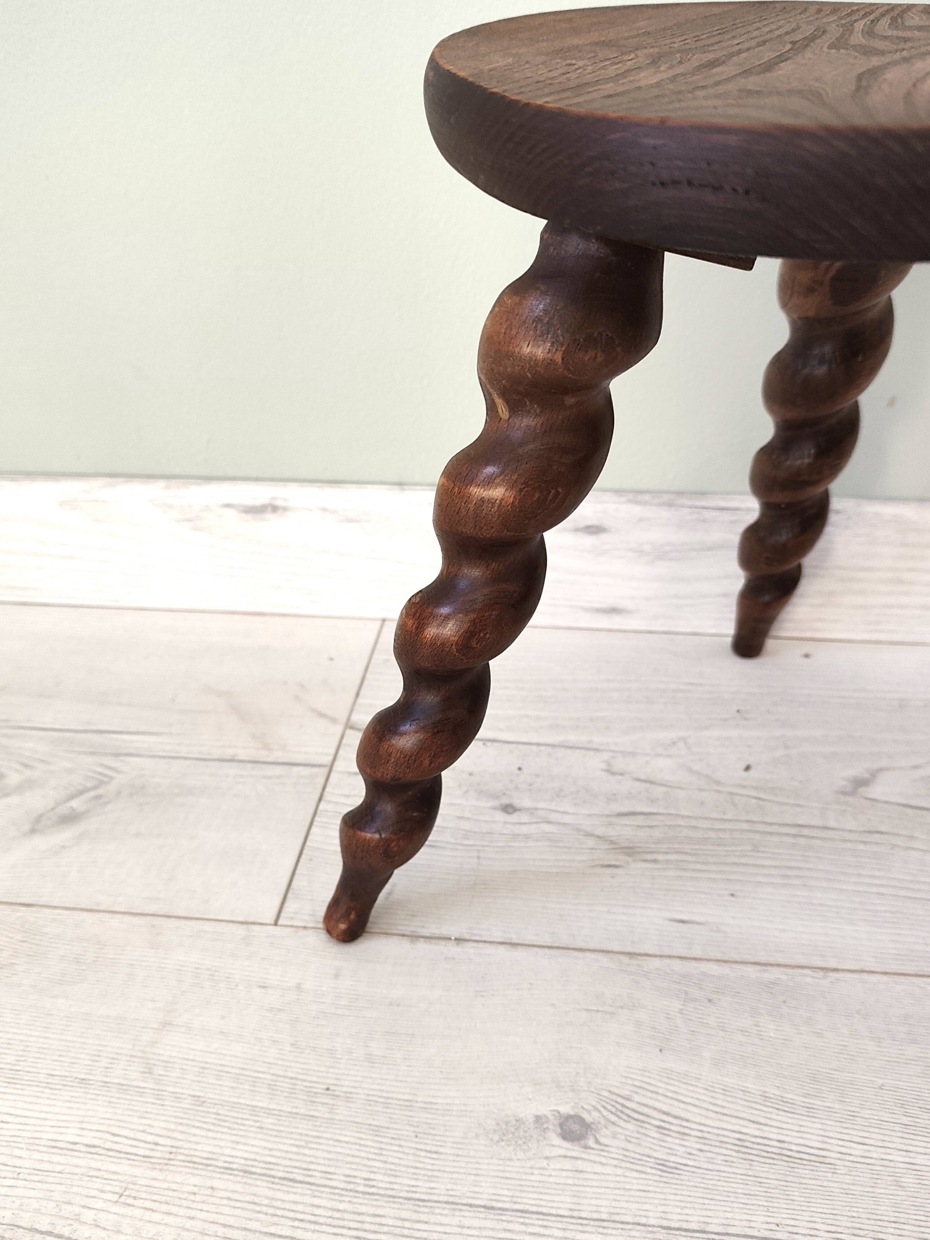 Solid wood milking stool