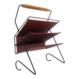 Magazine rack leather + metal
