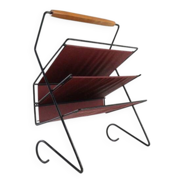 Magazine rack leather + metal
