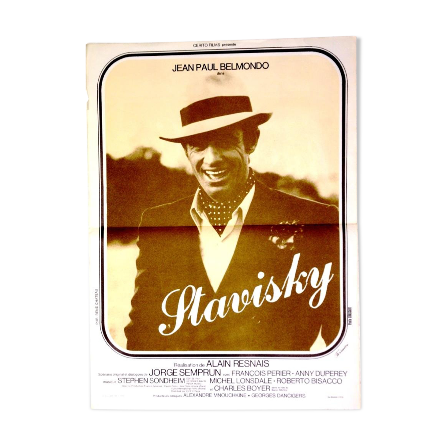 Original movie poster "stavisky" 1974 jean-paul belmondo, annie duperey...