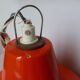 Vintage orange and white enamelled sheet metal industrial pendant light 231135