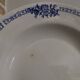 3 assiettes creuses à frise bleu & éventails St Amand