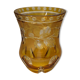 Yellow vase in carved crystal
