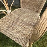 Rattan armchair duo