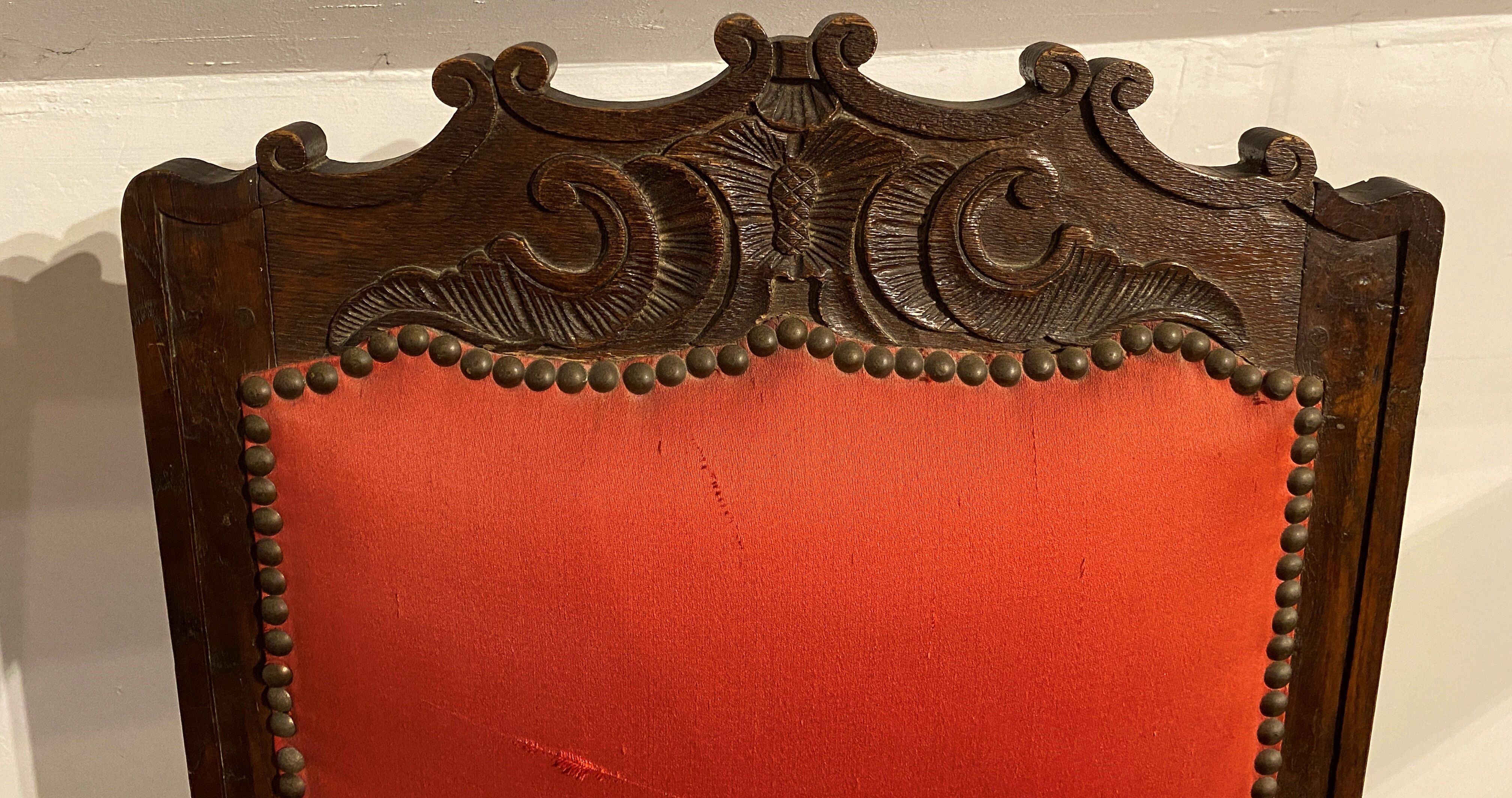 PAIR OF ARMCHAIRS WITH HIGH BACK STYLE LOUIS XIII