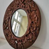 Carved wooden country mirror  35x45cm