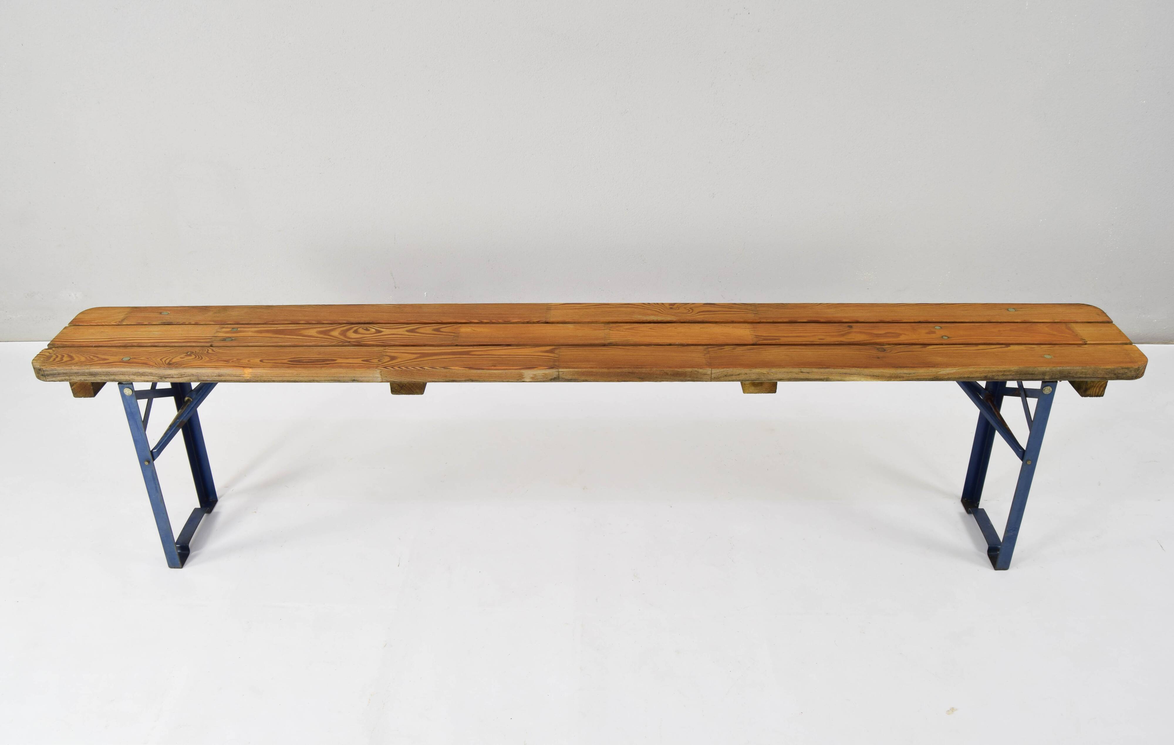 German Folding Garden or Picnic Vintage Table and Benches 70s