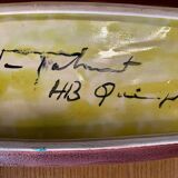 Dish by Jean-Claude Taburet HB Quimper 20th century bird decoration