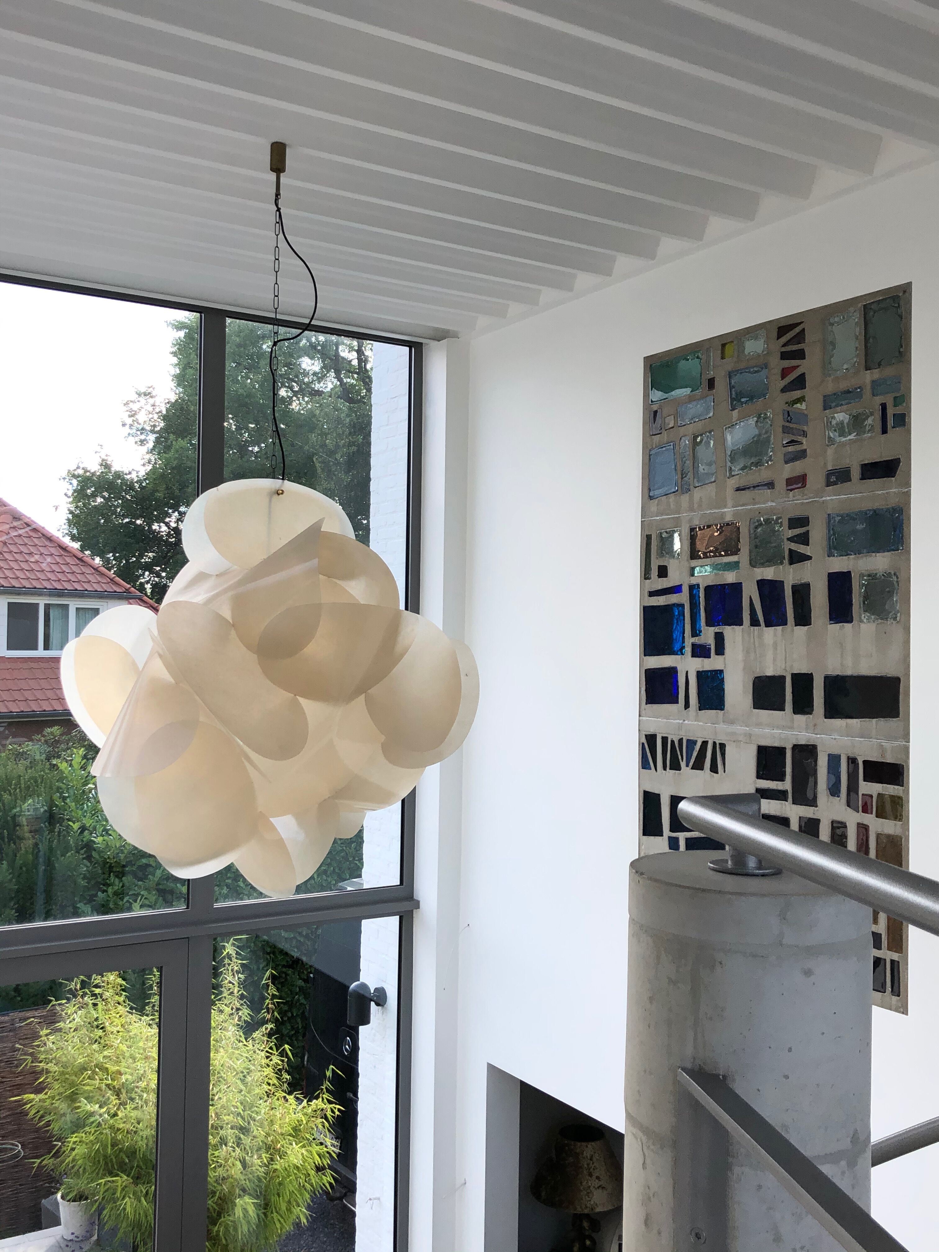 Enrico Botta Fiberglass Ceiling Lamp for Sundown, 1968