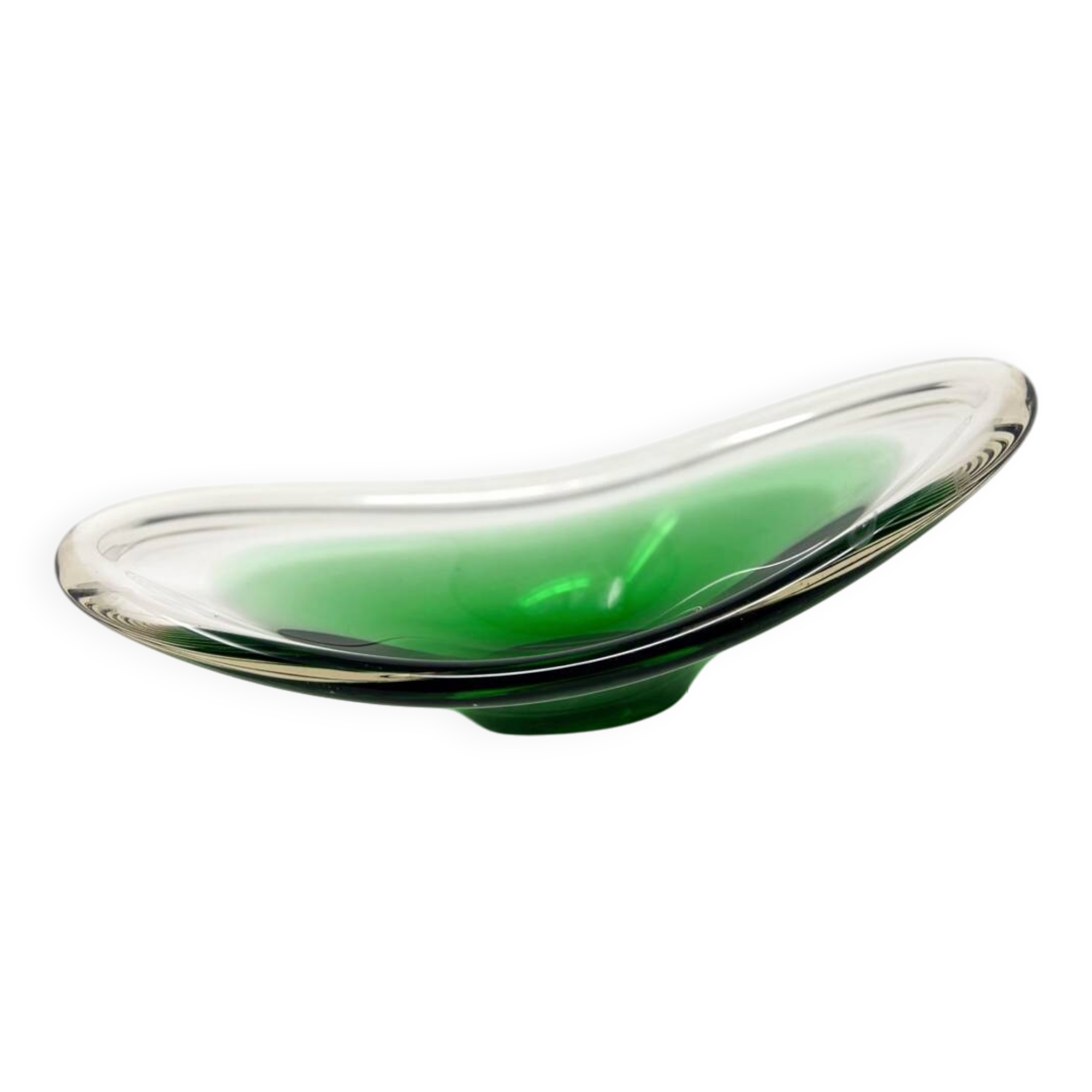 Scandinavian green glass dish