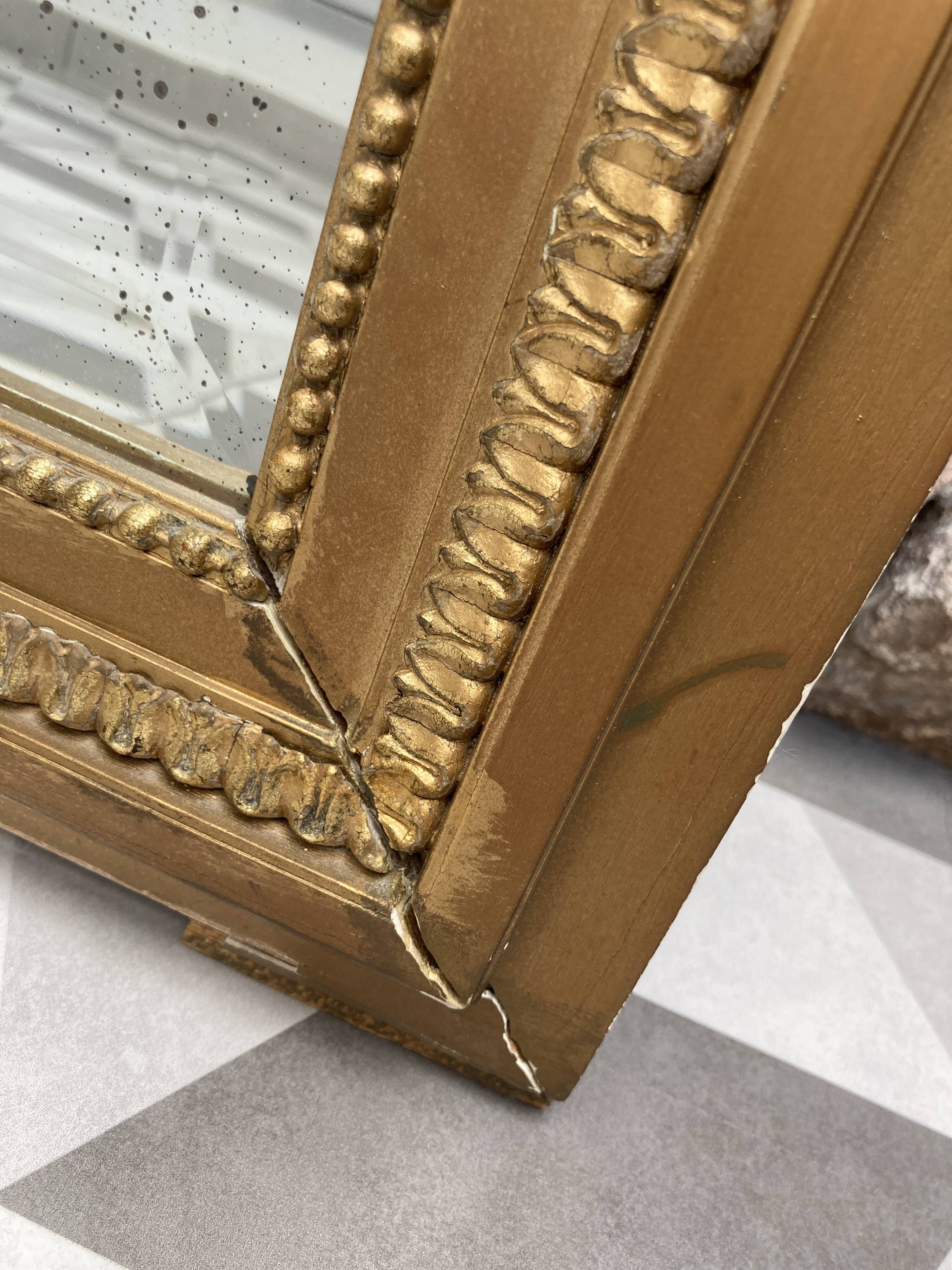 Miroir trumeau doré 68x122cm
