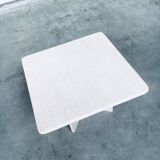 Vintage Italian Postmodern Square Granite Stone Side Table, 1970s