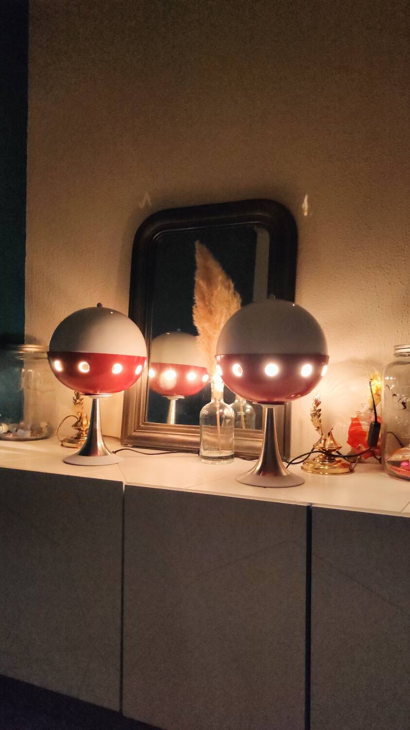 Paire de lampes Space âge cocci ball