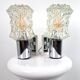Pair of vintage 70s glass wall lamps by Targetti Sankey