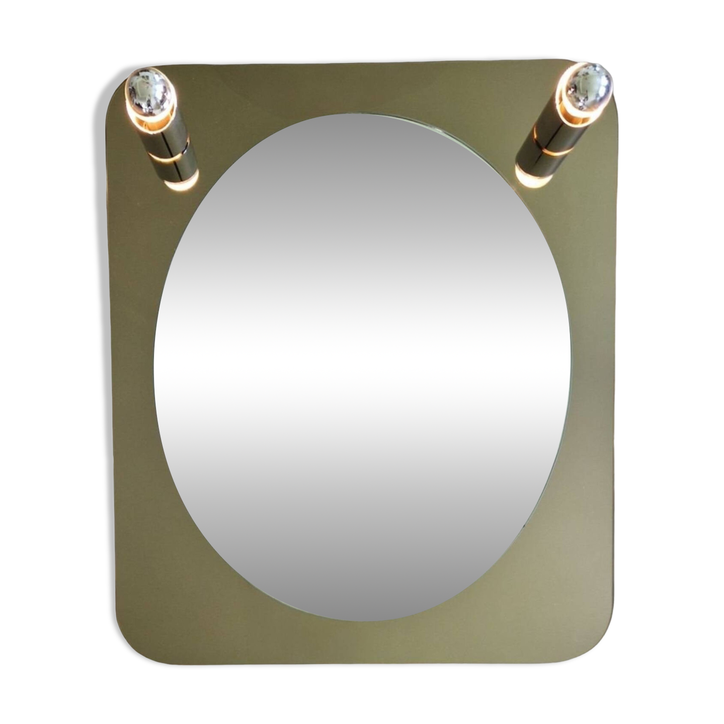 Design wall mirror with lamps, Italy 1970s