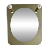 Design wall mirror with lamps, Italy 1970s