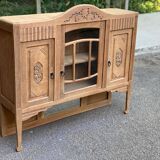 Vintage solid wood art deco 1940s display cabinet