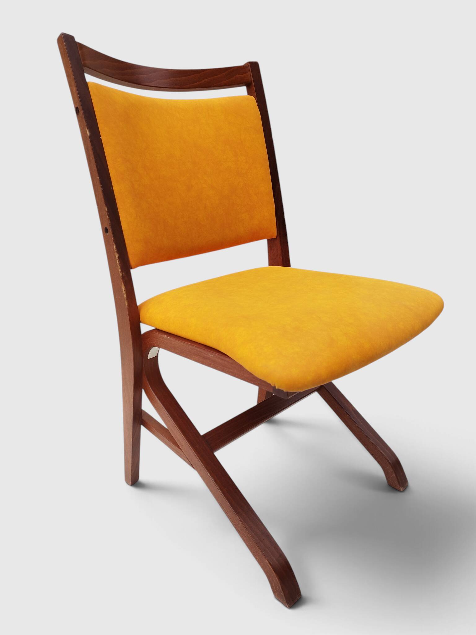Set of 4 vintage saffron Scandinavian chairs