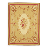 Handmade European Vintage Aubusson Kilim 266 cm x 361 cm