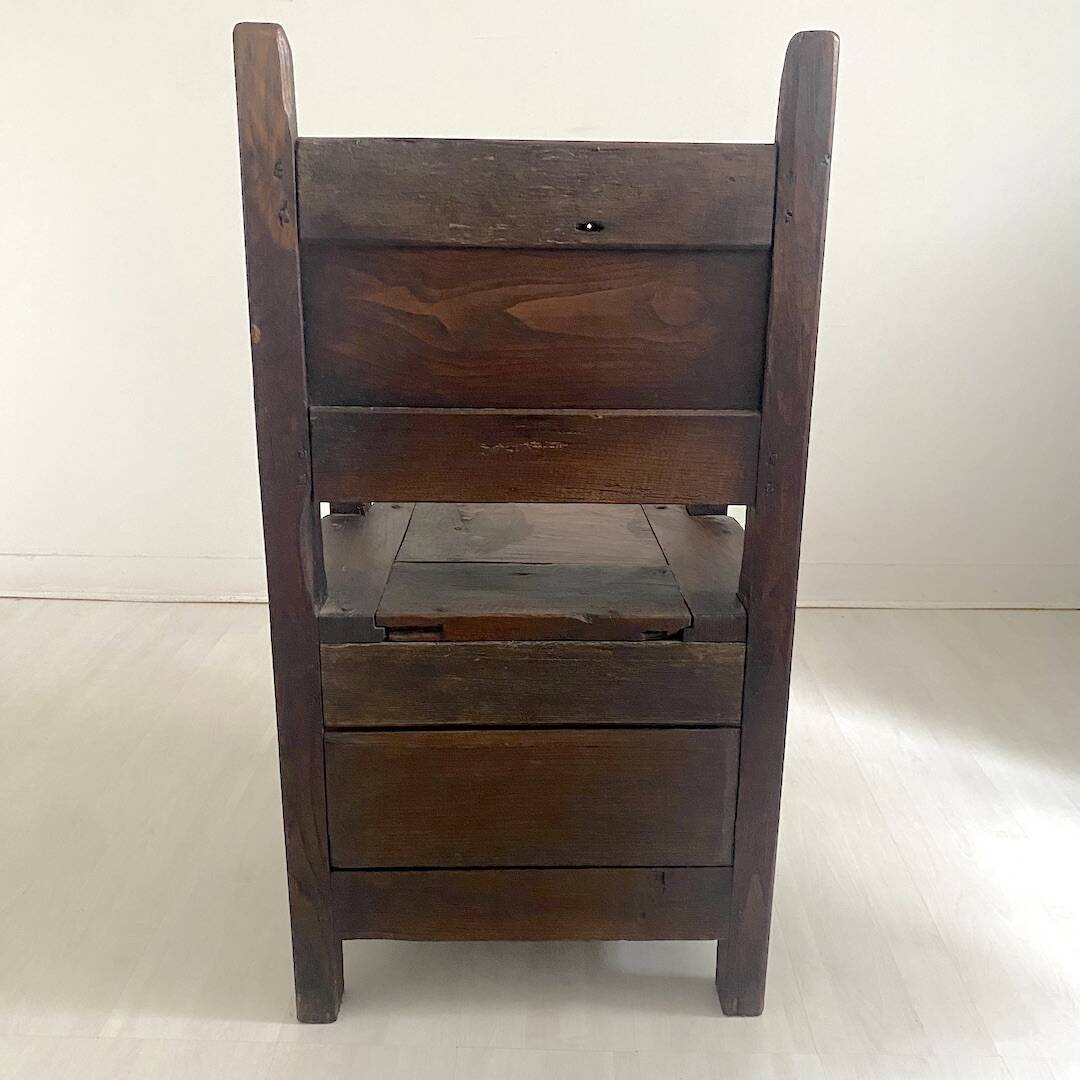 18th century solid oak chest armchair