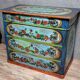 Italian chest of drawers from the Lombardy region in lacquered and painted wood circa 1850