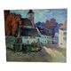 Oil on canvas Place de vilage fontaine