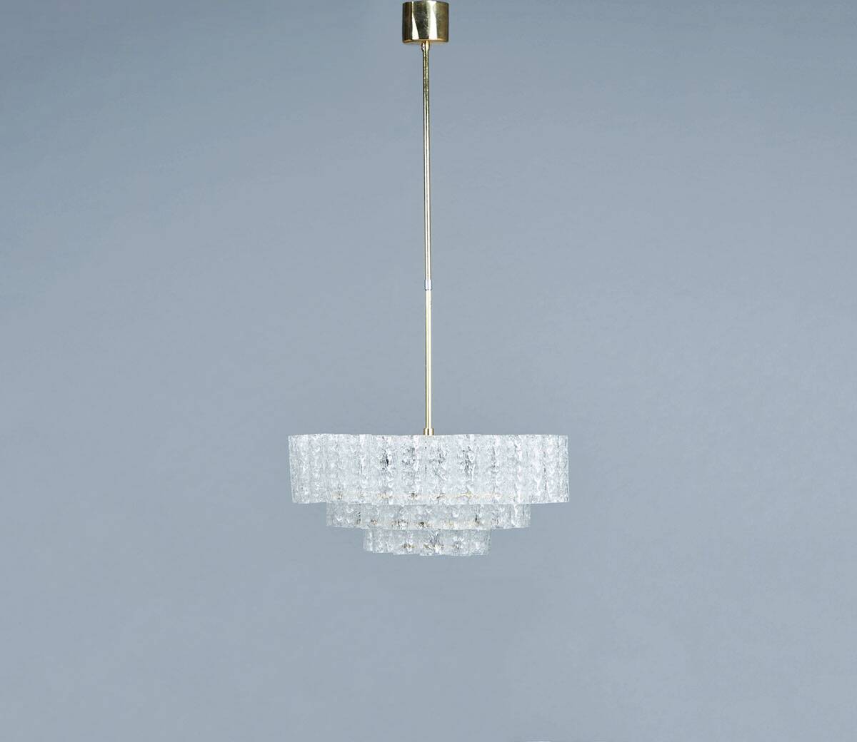 Glass and Brass Chandelier from Doria Leuchten, 1960s