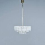 Glass and Brass Chandelier from Doria Leuchten, 1960s