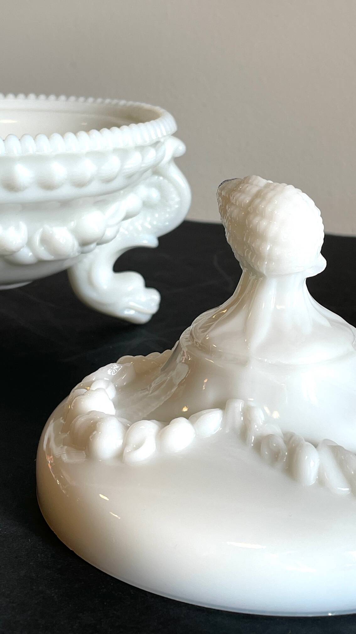 Vintage Opaline Glass Candy Box - France BOISSONS