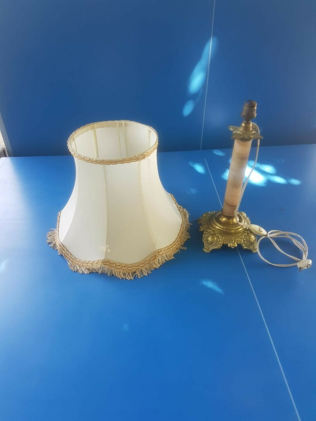 50s and 60s marble and brass lamp