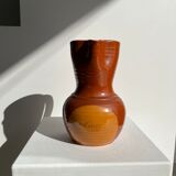 Two-tone brown ceramic wine pitcher H: 24cm