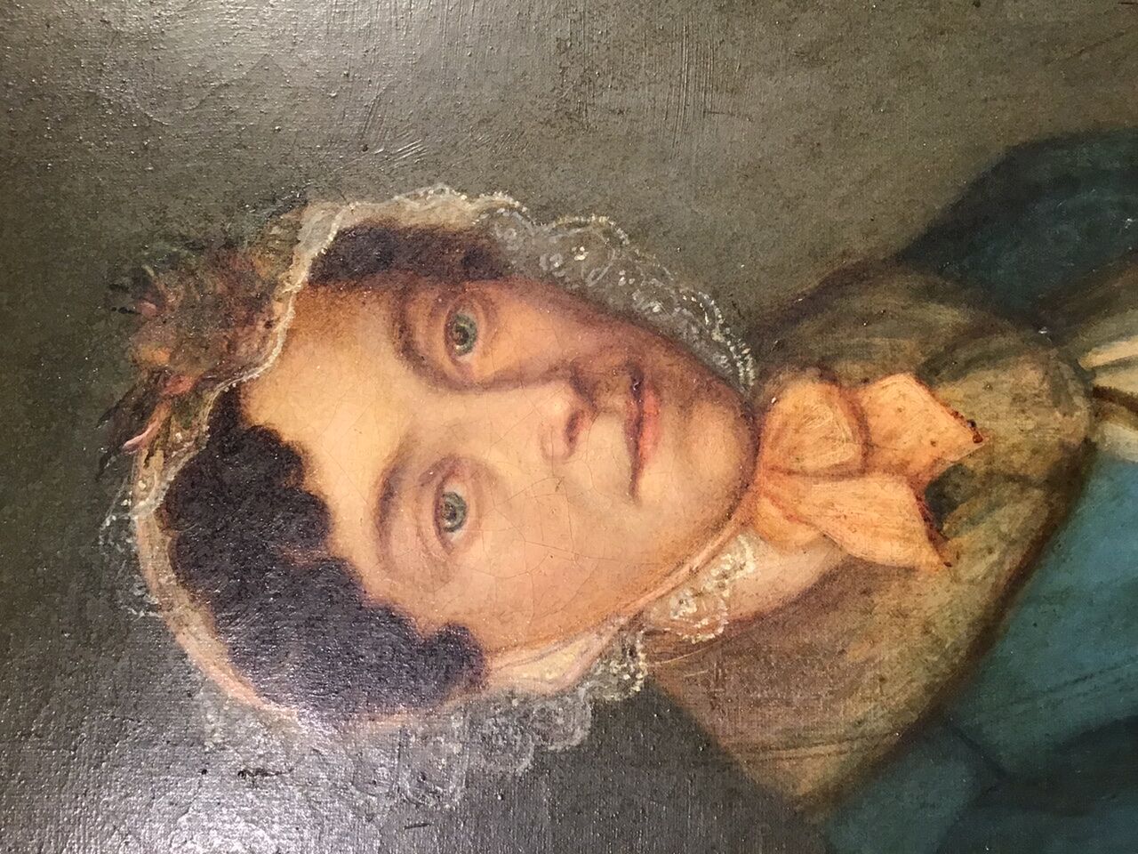 Portrait of a woman with a veil, 19th century.