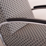 Patterned Mucke Melder armchair made in 1930s Czechia