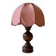 Lampe de table bois et tissu rose 1950