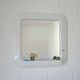 Square Wall Mirror With Shelf / Vintage White Plastic Space Age 1970