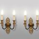Impressive set of a large bronze Empire Chandelier with 2 wall lights, Belgium ca. 1950