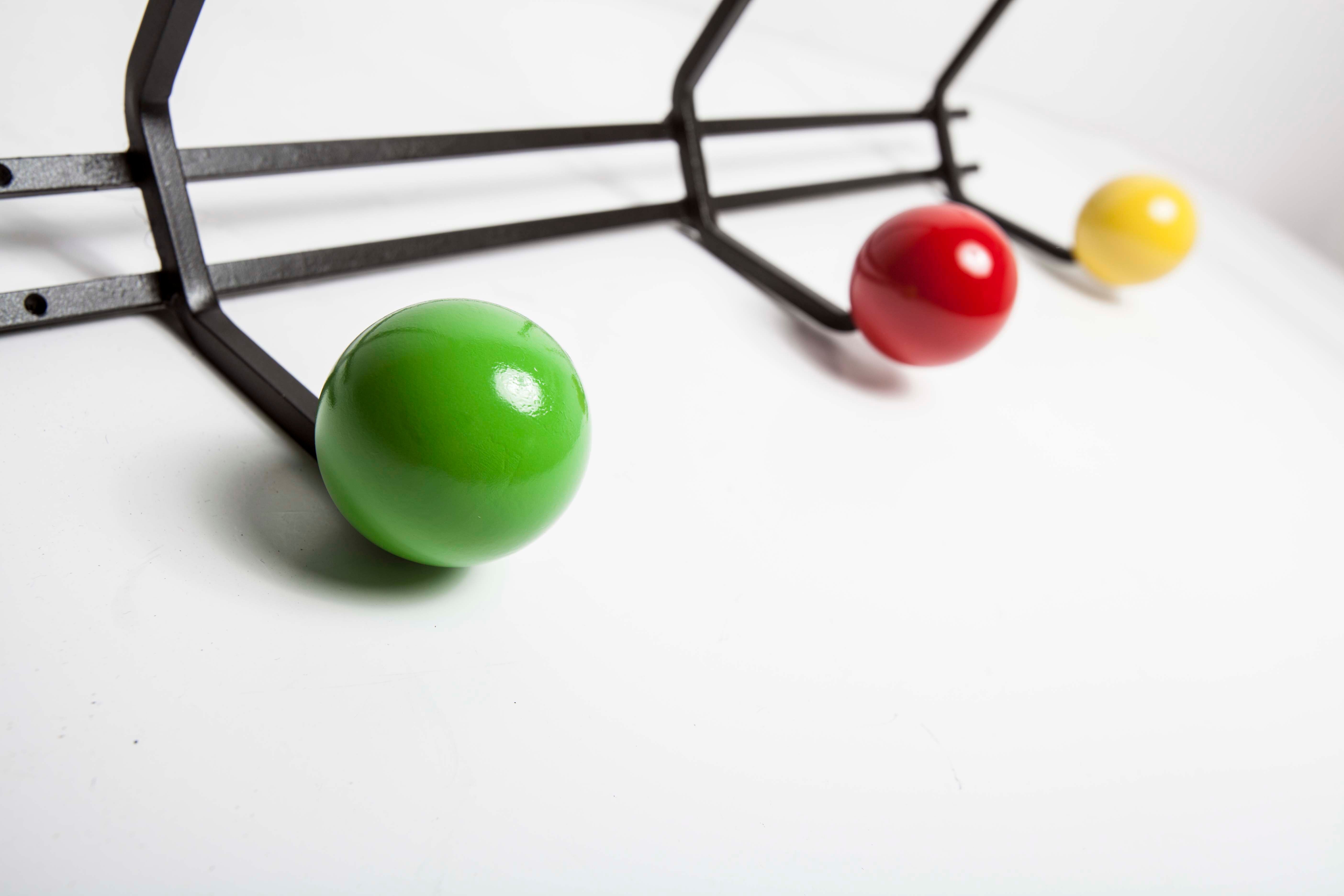 Coat rack 6 balls restored