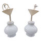 Duo suspension opaline blanche