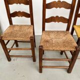 Rustic handcrafted oak chairs 1900