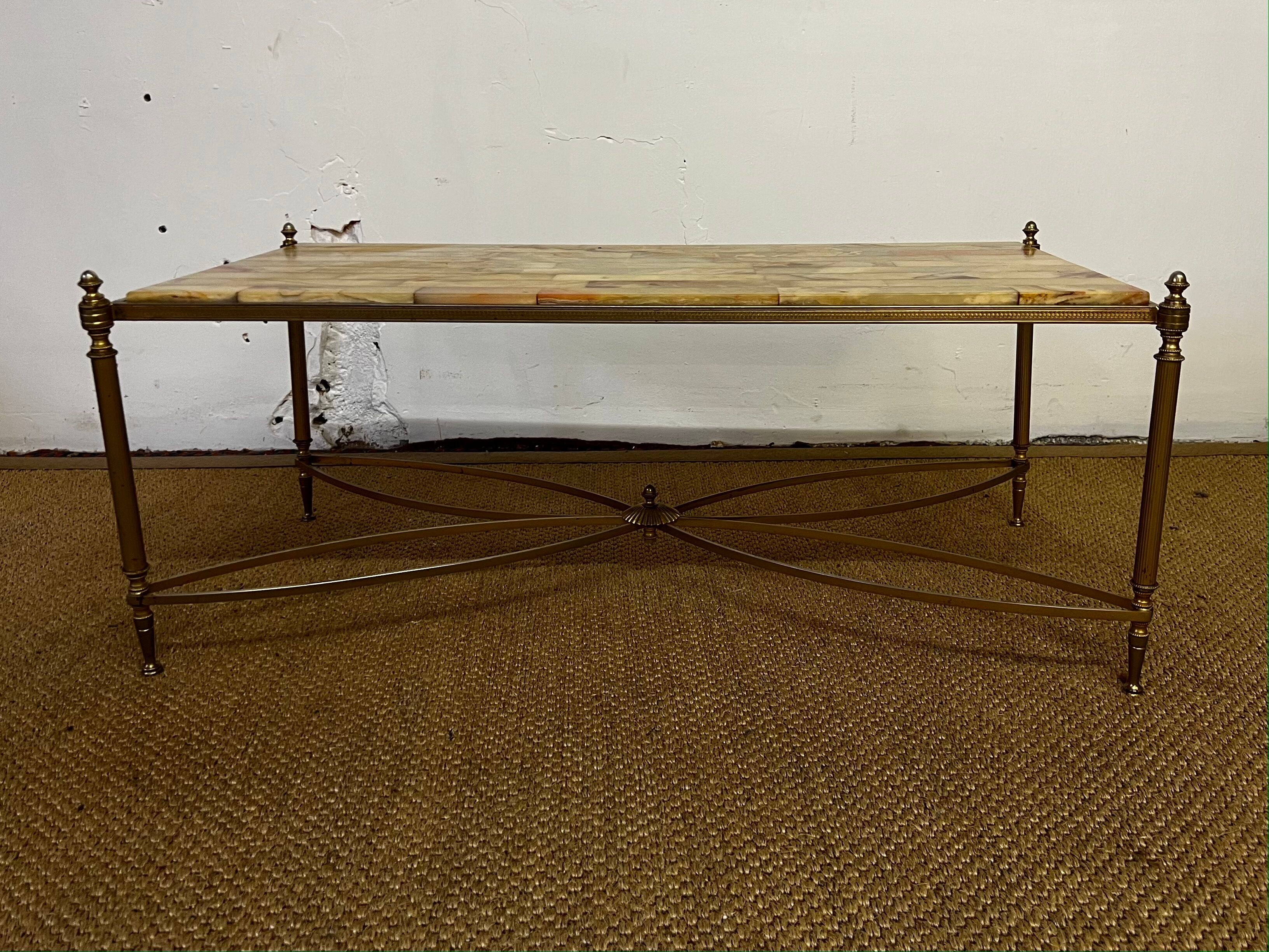 Coffee table in stone marquetry