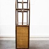 Bookcase in bamboo and caning