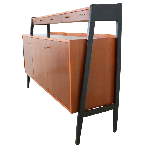 Vintage high sideboard two piece cabinet 'Korpela'