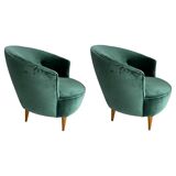 Paire de fauteuils dans le style de Federico Munari, Italie années 50