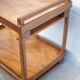 Wooden service with wheels, rolling trolley, rolling bar, wooden lounge furniture, vintage