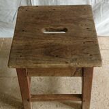 Raw wooden workshop stool